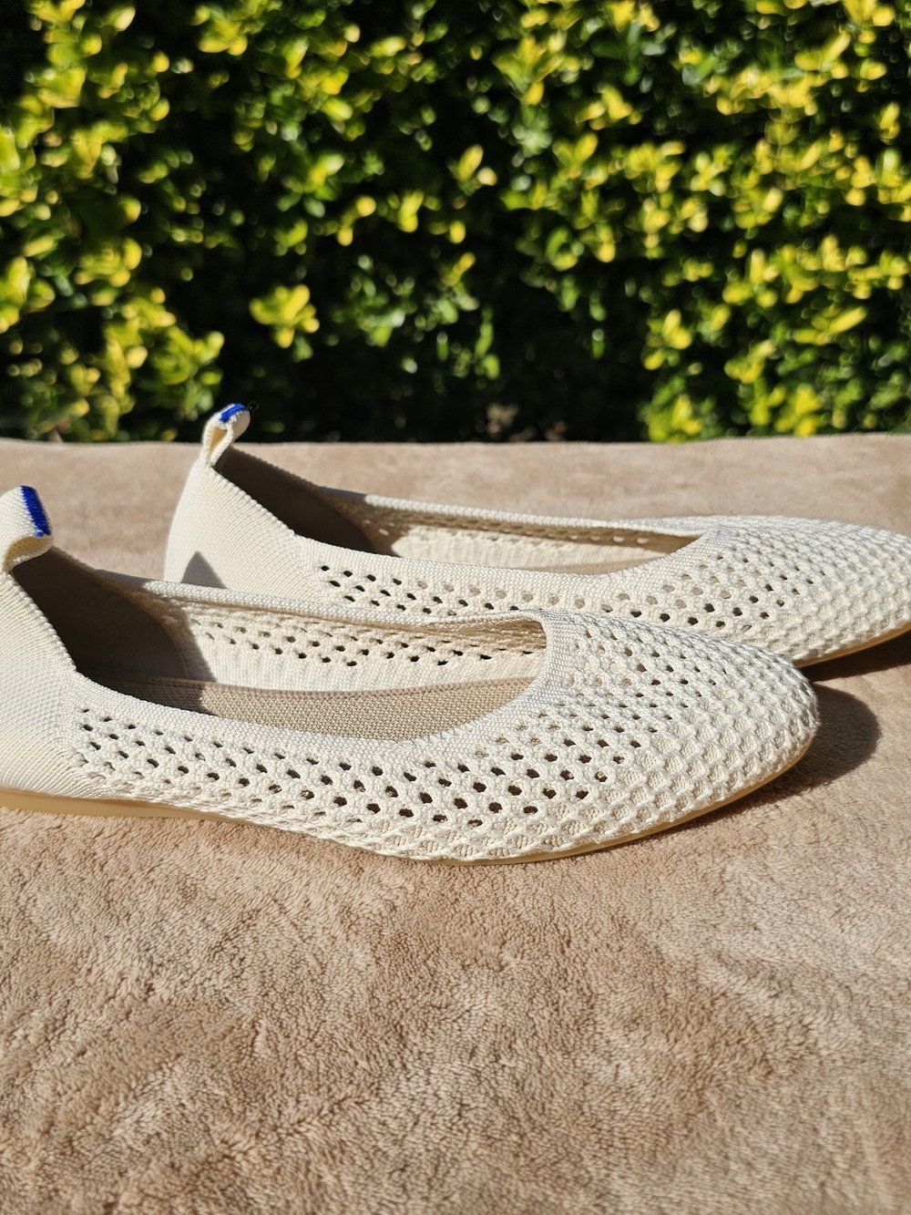 Rothys Women's Cream Knit Ballet Flats - Lightweight Comfort